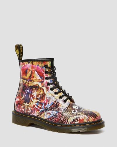 Botas Con Cordones Dr Martens 1460 Cbgb Printed Cuero Para Mujer DR4153R